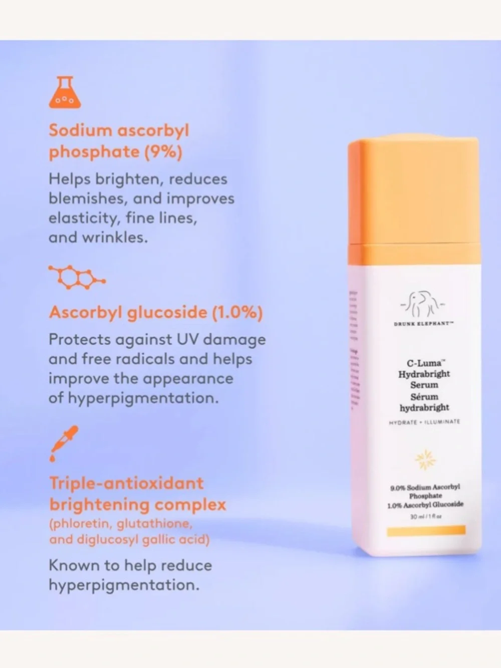 🆕 DRUNK ELEPHANT C-Luma Hydrabright Gentle Vitamin C Serum 1 OZ